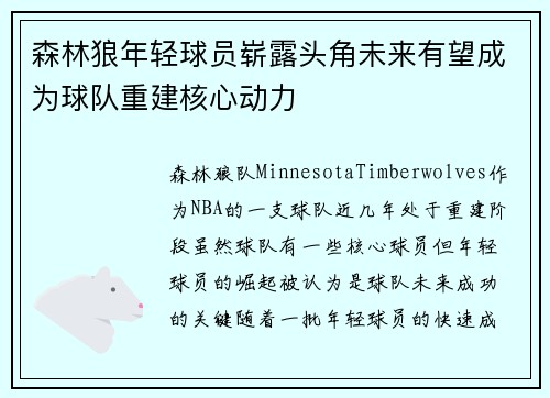 森林狼年轻球员崭露头角未来有望成为球队重建核心动力